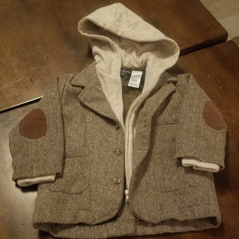 Wendy Bellissimo elbow patch tweed jacket